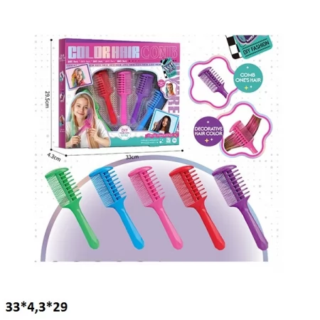 Мелки для волос BabyToys KSY982 разноцветные с гребнем