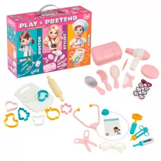  Подарунковий набір 2277 "Technok Toys", 3 в 1, стетоскоп, термометр, бланк рецептів, качалка, формочки, фен, щітка, дзеркальце, в коробці
