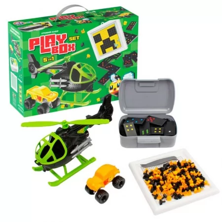 Подарунковий набір 2871 "Technok Toys", гвинтокрил, машинка-позашляховик, мозаїка, доміно, ланчбокс, в коробці