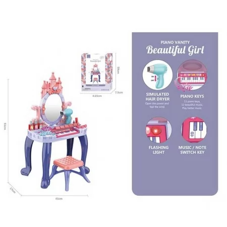 Туалетний столик трюмо BabyToys 661-136 зі світлом і музикою