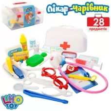 Врач M 0459 U/R стетоскоп, очки, мед.шапочка, мед.инструменты, 28предметов, в чемодане, в карт.обертке