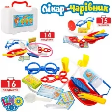 Врач M 0464 ABC U/R 3вида (15предметов, 16предметов, 14предметорв), в чемодане, 20-16-7см