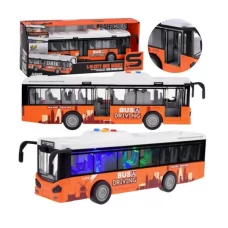 Автобус JS120A інерція, 28,5см, 1:16, відчиняються двері, звук, світло, гумові колеса, на бат(табл), в коробці, 32,5-13,5-9см