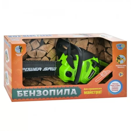 Игрушечная бензопила М 5503 со звуком и подвижной лентой Игрушечная бензопила М 5503 со звуком и подвижной лентой