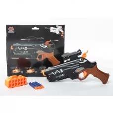 Пістолет 8013A 29,5см, прицел, м'які кулі-присоски 6шт(3шт-присоки), 2 кольори, в кор-ці