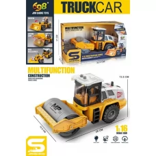 Строительная техника JS129B-1 дорожный каток, 25см, 1:16, инерция, звук, свет, подвижные детали, резиновые колеса, на бат-ке (табл), в коробке, 32,5-17-14,5см