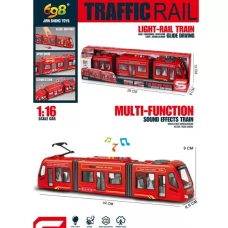 Трамвай JS164A 41см, 1:16, звук, світло, відчиняються двері, на бат-ці(табл), в коробці, 44,5-13-8см