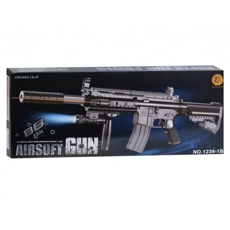 Игрушечный автомат Airsoft Gun с пластиковыми шарами, светом и лазером, 71 см 1239-1B