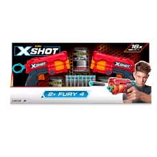 Быстрострельный игрушечный бластер X-Shot Red EXCEL FURY 4 2 PK 3 банка, 16 патронов Zuru 36329R