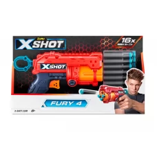 Быстрострельный бластер игрушечный X-Shot Red EXCEL FURY 4 16 патронов Zuru 36377R