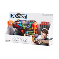 Быстрострельный игрушечный бластер X-SHOT Skins Flux Graffiti 8 патронов Zuru 36516B