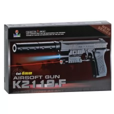Игрушечный пистолет с пластиковыми пульками, свет и лазер K2119-F