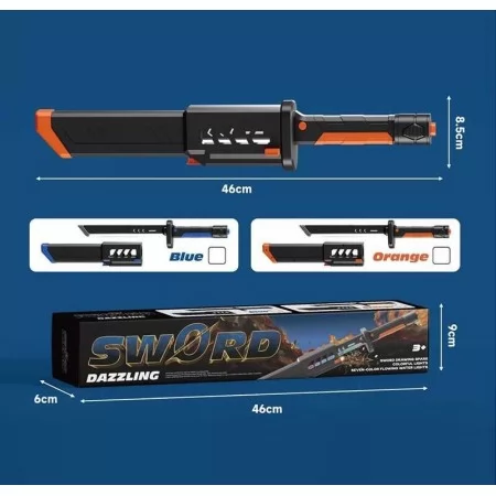 Меч HK 9966 підсвічування, звукові ефекти, USB Type-C, ефект іскор, реагує на рухи, піхви, в коробці