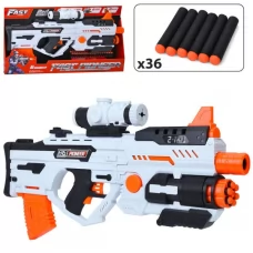 Автомат BIG540 64,5см, 2в1, м'які кулі 36шт, приціл, на бат-ці, в кор-ці, 66-37-6,5см