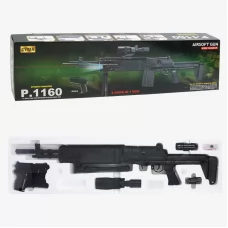 Автомат P. 1160 /25025 довжина 81 см, пістолет, приціл, кулі, ліхтар та лазерний приціл, в коробці