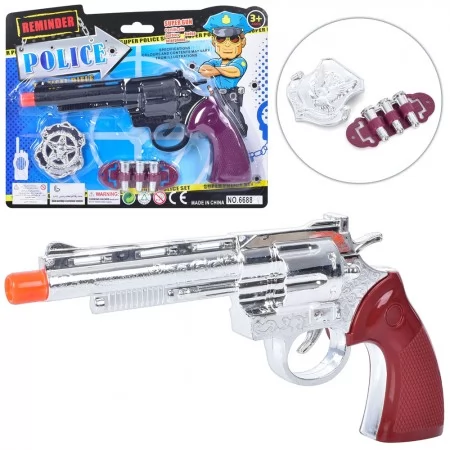 Полицейский набор игрушечное оружие BabyToys 6688-2-4 пистолет 22 см со значком
