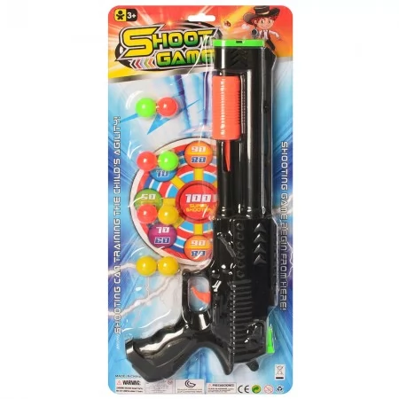 Игрушечный пистолет BabyToys 336-2 набор с мишенью и шариками, 33 см Игрушечный пистолет BabyToys 336-2 набор с мишенью и шариками, 33 см