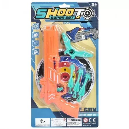 Іграшковий пістолет BabyToys 505-8 з мішенню та кулями на присосках, 21 см