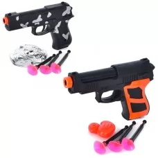 Игрушечный пистолет BabyToys 8142-45 стреляет присосками, 16 см Игрушечный пистолет BabyToys 8142-45 стреляет присосками, 16 см