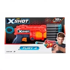 Скорострельный бластер X-Shot Red Excel Fury 4 с 16 патронами 36377R 
