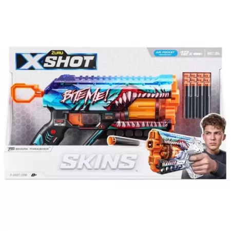 Скорострельный бластер X-Shot Skins Griefer Shark Thrasher 12 патронов 36561В
