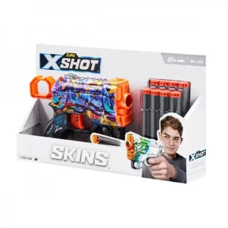 Скорострельный бластер X-Shot Skins Menace Spray Tag 8 мягких патронов 36515D