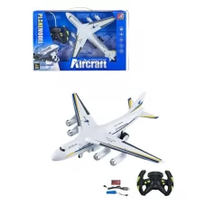 Самолет PY198-20E р/к, акум., 32-34,5см, ездит, светло, резиновые колеса, USBзарядное, в коробке, 43-27,5-7,5см