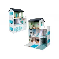 Дом для кукол деревянный MD 0748, 80 см, 3 этажа с мебелью, BabyToys Дом для кукол деревянный MD 0748, 80 см, 3 этажа с мебелью, BabyToys