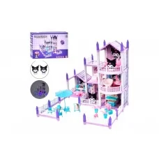 Игровой набор домик 3 этажа, мебель, свет, фигурки, 187 деталей GJJ-026