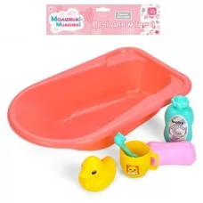 Аксессуары для куклы 83880-1 ванна, 29-17-6см, утка, чашка, аксессуары, в пакете Аксессуары для куклы 83880-1 ванна, 29-17-6см, утка, чашка, аксессуары, в пакете