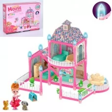 Кукольный домик BabyToys 556-45A со светом и мебелью