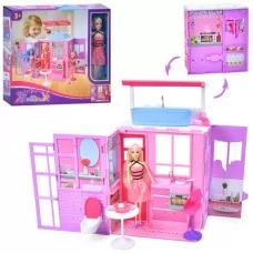 Кукольный домик BabyToys 68339 с мебелью и куклой 28см