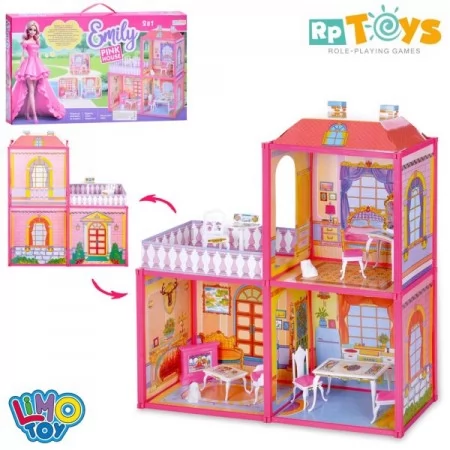 Ляльковий будиночок BabyToys 6984 двоповерховий пластиковий