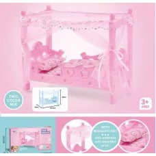 Кроватка для куклы BabyToys CS 8881 с балдахином 35 см