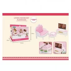 Меблі для ляльок BabyToys B 08 диван столик телевізор пластмаса