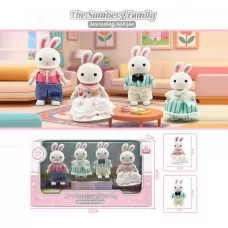 Набір тварин LX 001 4 штуки, флоксові фігурки, текстильне вбрання, в коробці, ВИДАЄТЬСЯ МІКС
