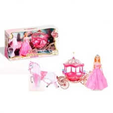 Карета для кукол BabyToys 147 со светом и лошадкой Карета для кукол BabyToys 147 со светом и лошадкой