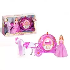 Карета для куклы BabyToys 179 со светом и лошадкой Карета для куклы BabyToys 179 со светом и лошадкой