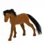 Флокована конячка BabyToys 88147 з гребінцем, 11см Флокована конячка BabyToys 88147 з гребінцем, 11см