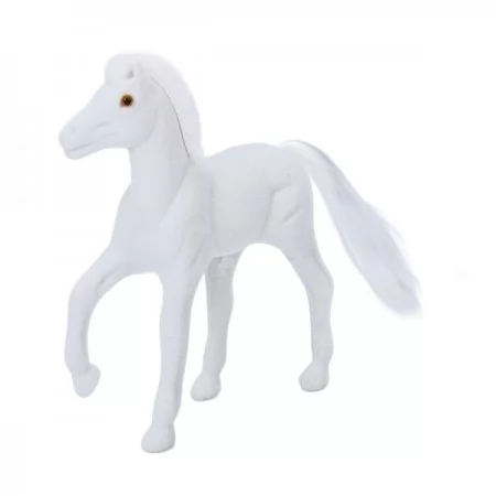 Флокована конячка BabyToys 88147 з гребінцем, 11см Флокована конячка BabyToys 88147 з гребінцем, 11см