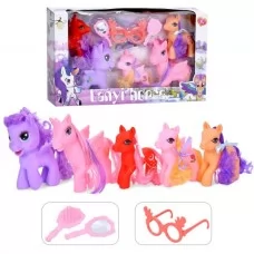 Іграшкова конячка BabyToys HF1007 з аксесуарами, набір 5 шт Іграшкова конячка BabyToys HF1007 з аксесуарами, набір 5 шт
