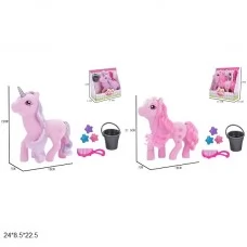 Ігрова конячка BabyToys 6217 з флоком та аксесуарами Ігрова конячка BabyToys 6217 з флоком та аксесуарами