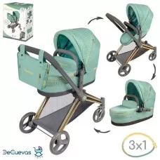 Коляска для кукол BabyToys 81773 трансформер 3в1 металл