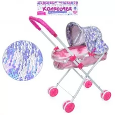 Коляска для куклы M 5091 UA металлическая классика