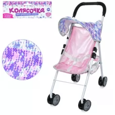 Коляска M 5093 UA для куклы, прогулочная, 42-24-в53см, корзина, металл, в пакете