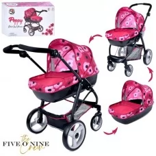 Коляска для кукол FiVEoNiNE T726031 классическая с металлической корзиной