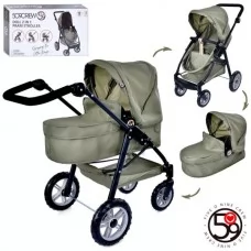 Коляска для куклы BabyToys T738005 трансформер 2в1 металл