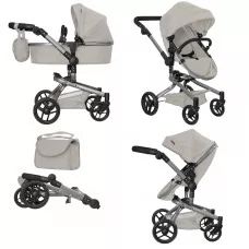 Коляска для кукол Carrello Fortuna 9695 металл 2в1 с сумкой