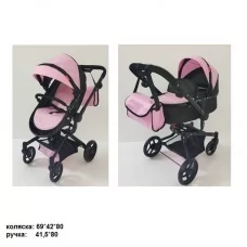 Коляска для куклы Carrello Fortuna 9695 2в1 металл розовая Коляска для куклы Carrello Fortuna 9695 2в1 металл розовая