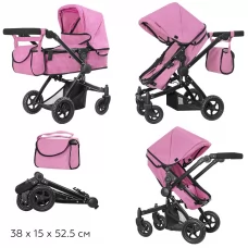 Коляска для кукол Carrello Maestro 2в1 металлическая розовая Коляска для кукол Carrello Maestro 2в1 металлическая розовая